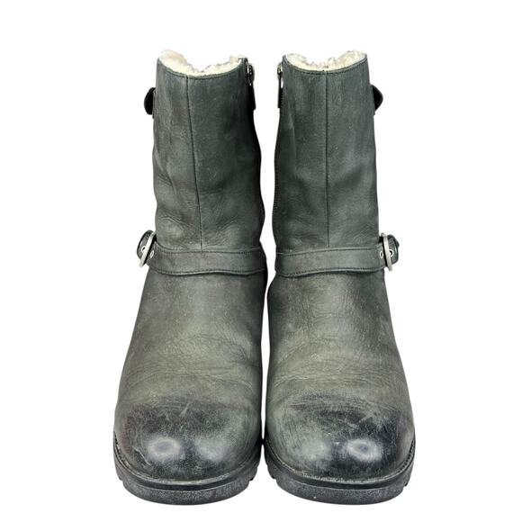 UGG Women’s Grandle Green Leather Shearling Lined Winter Boot Size US 8 - Picture 7 of 11